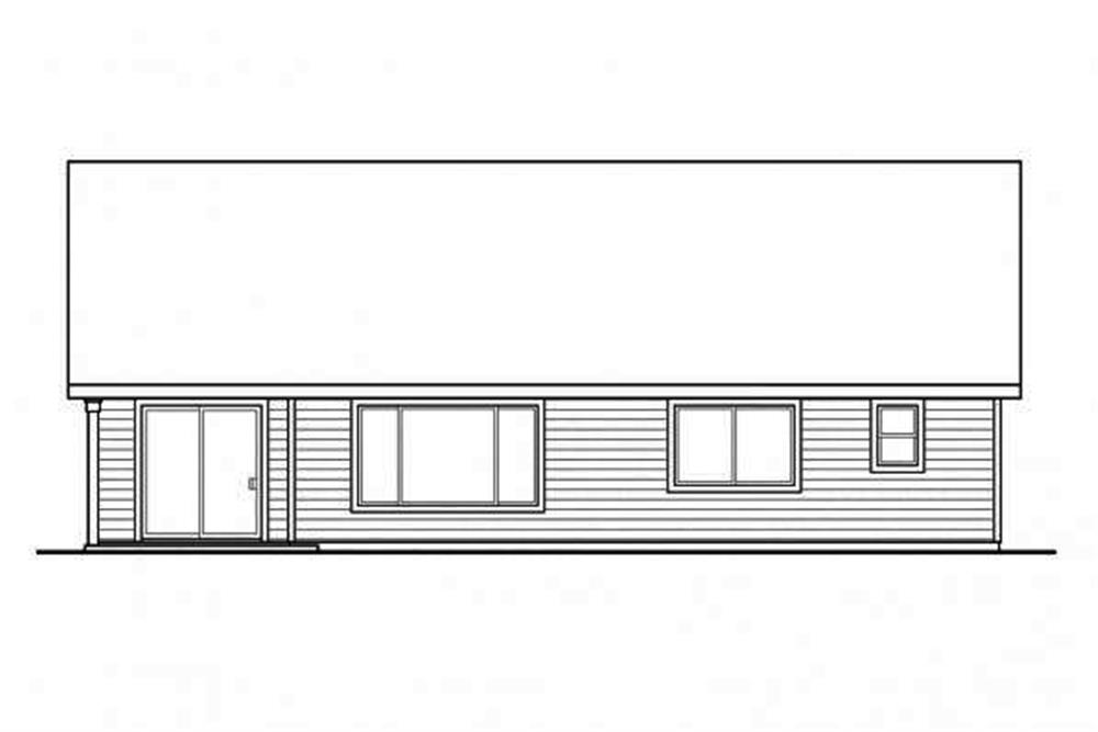 Home Plan Rear Elevation of this 3-Bedroom,1608 Sq Ft Plan -108-1693