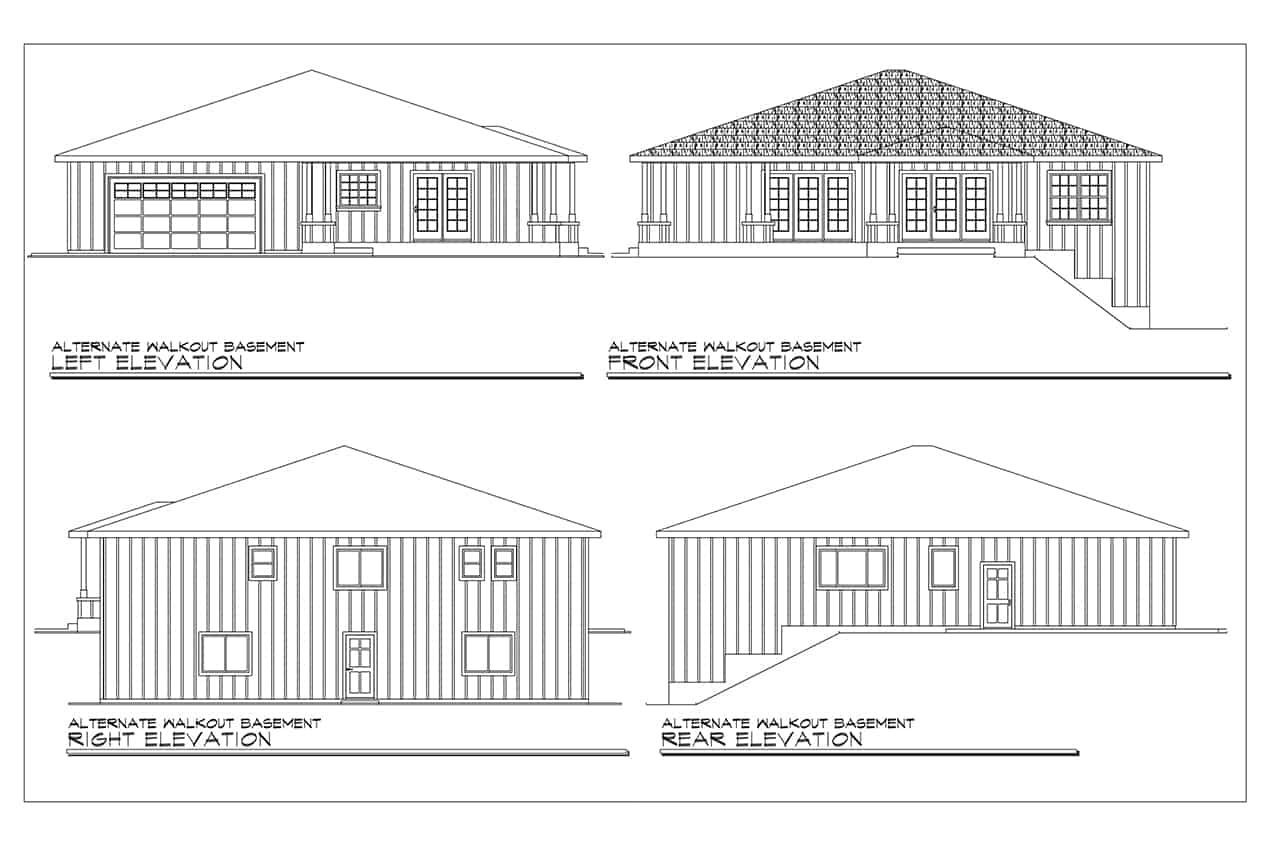 Front View of this 3-Bedroom, 1808 Sq Ft Plan - 108-1694