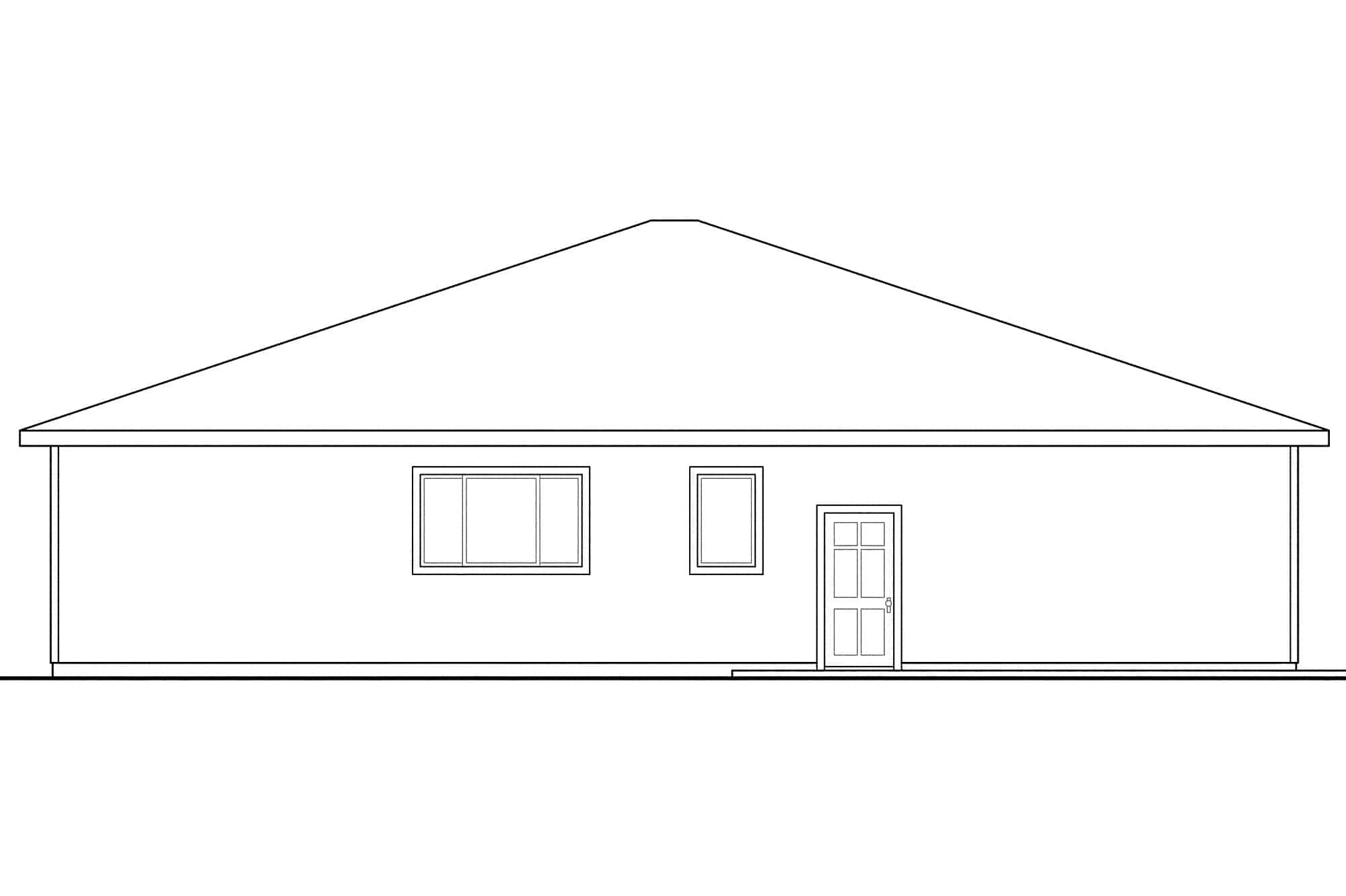 Home Plan Rear Elevation of this 3-Bedroom,1808 Sq Ft Plan -108-1694