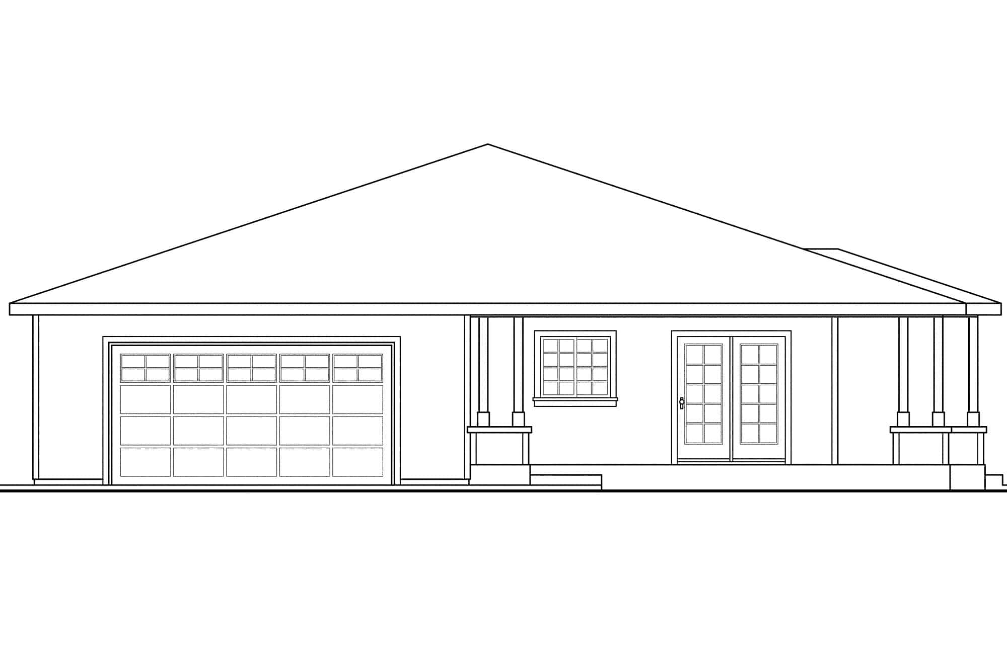 Home Plan Left Elevation of this 3-Bedroom,1808 Sq Ft Plan -108-1694