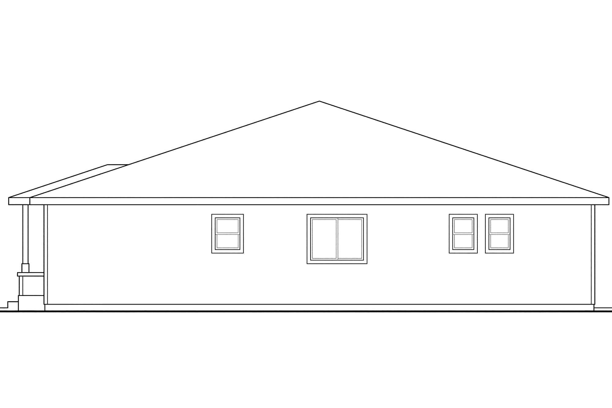 Home Plan Right Elevation of this 3-Bedroom,1808 Sq Ft Plan -108-1694