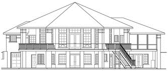 Home Plan Rear Elevation of this 5-Bedroom,3476 Sq Ft Plan -108-1696