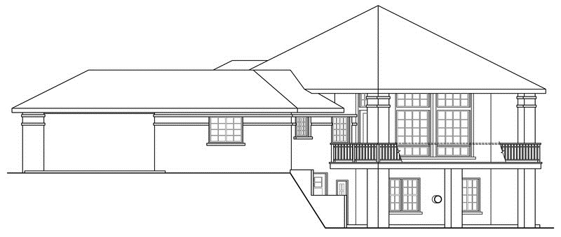 Home Plan Right Elevation of this 5-Bedroom,3476 Sq Ft Plan -108-1696