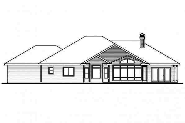 Home Plan Rear Elevation of this 3-Bedroom,2861 Sq Ft Plan -108-1710