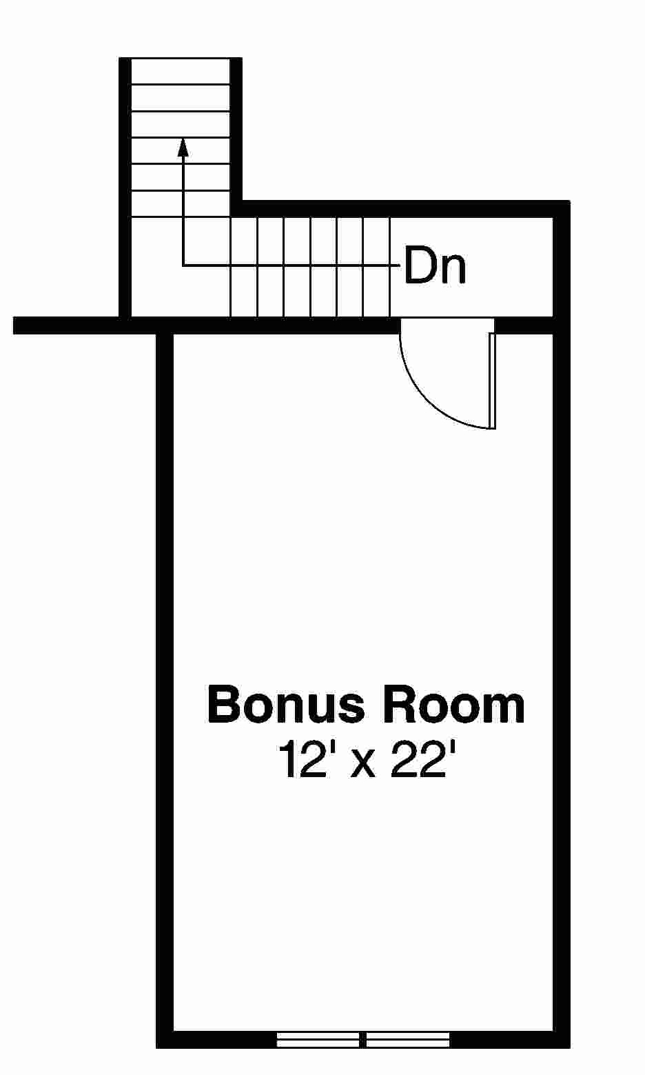 Floor Plan Bonus Room of Shingle Plan #108-1715