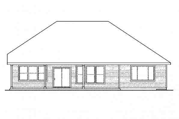 Home Plan Rear Elevation of this 3-Bedroom,2320 Sq Ft Plan -108-1715
