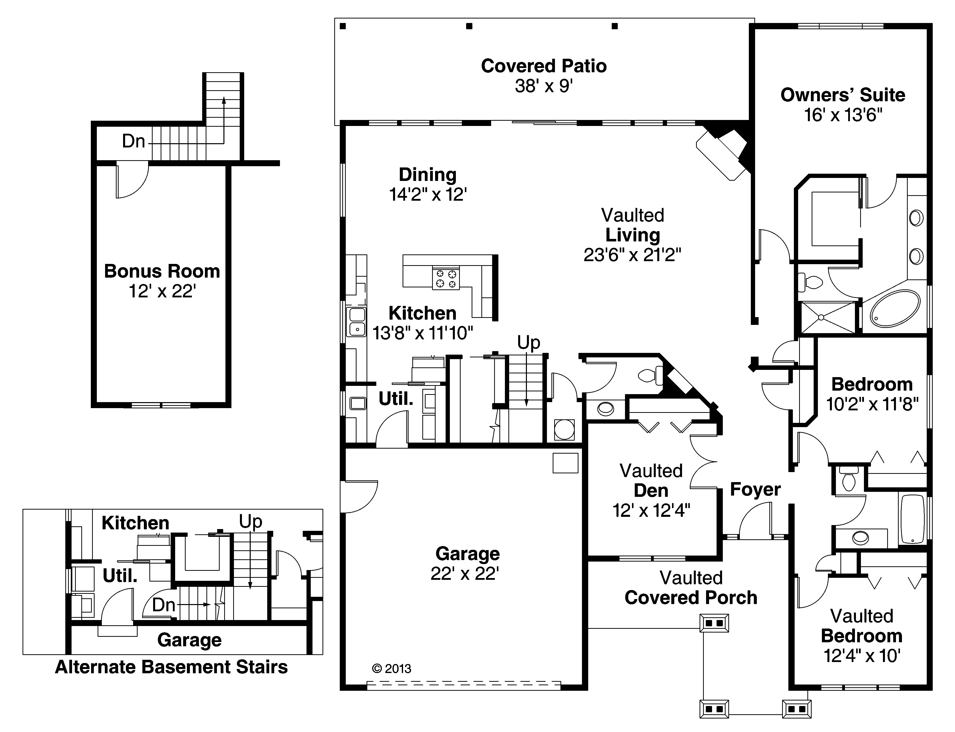 Floor Plan First Story of Craftsman Plan #108-1717