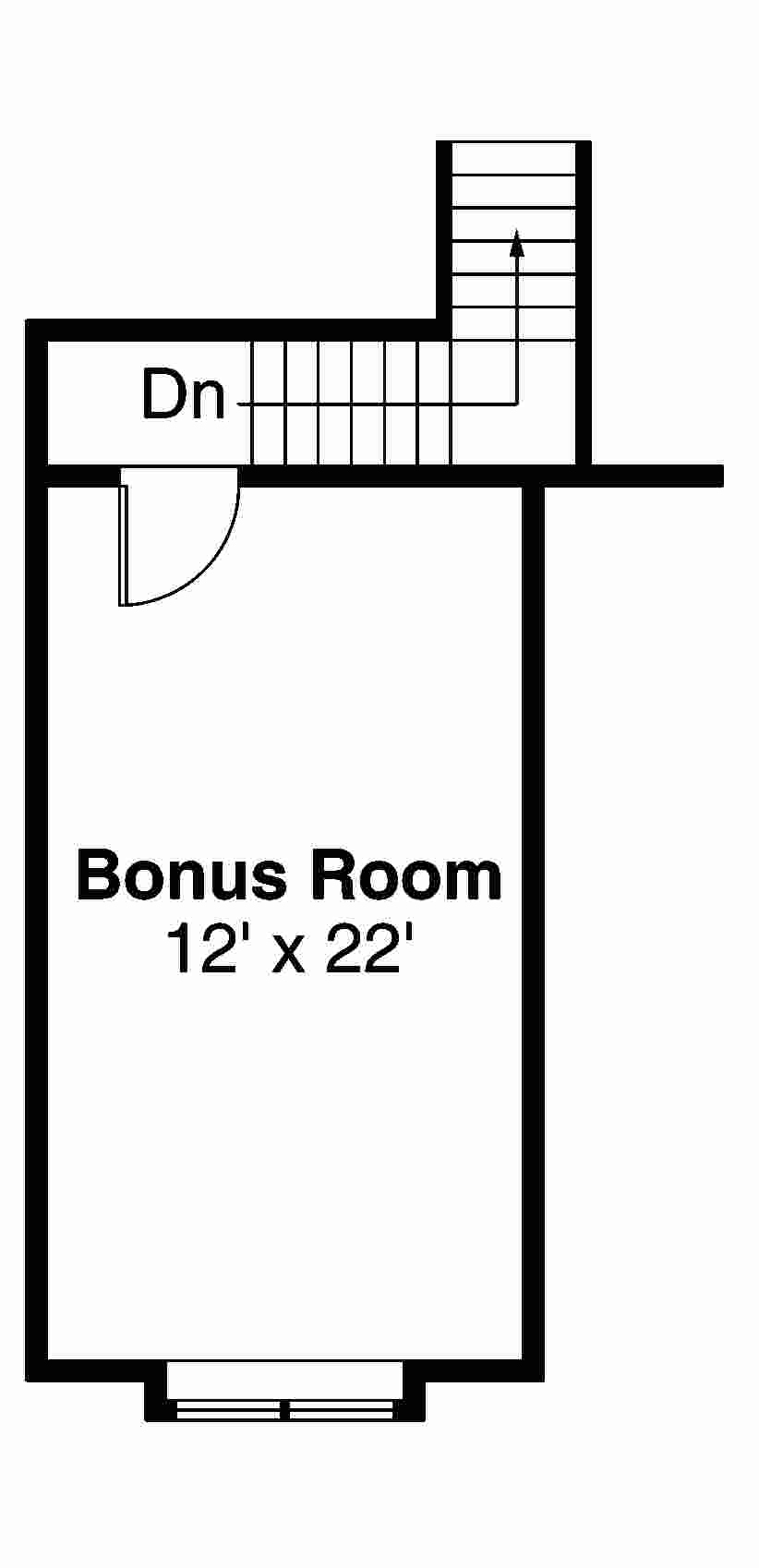 Floor Plan Bonus Room of Craftsman Plan #108-1717