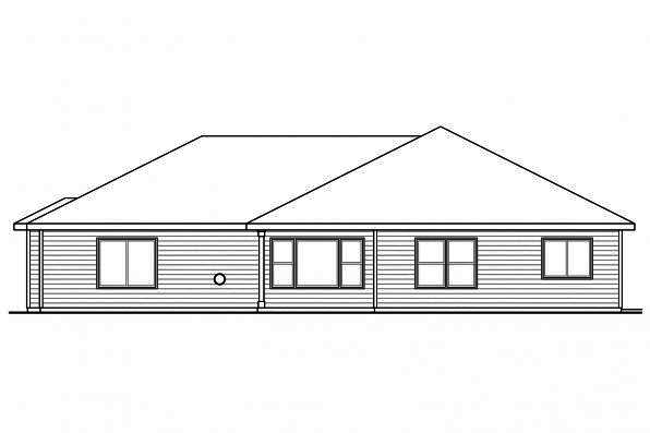 Home Plan Rear Elevation of this 3-Bedroom,2066 Sq Ft Plan -108-1718
