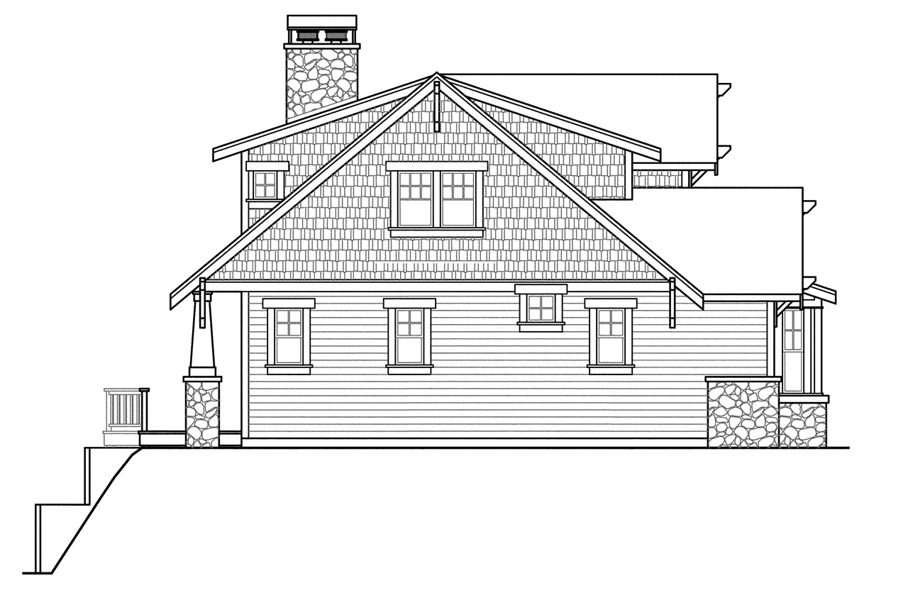 Home Plan Left Elevation of this 3-Bedroom,2662 Sq Ft Plan -108-1721