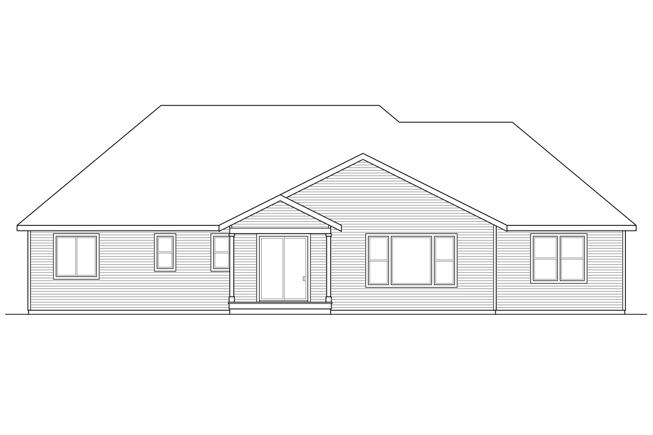 Home Plan Rear Elevation of this 3-Bedroom,2283 Sq Ft Plan -108-1722