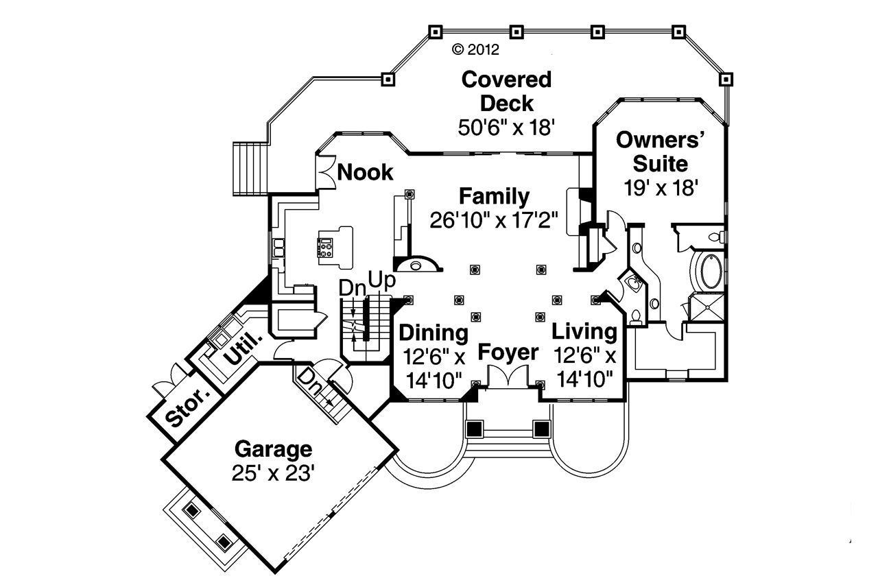 Floor Plan First Story of Tudor Plan #108-1739