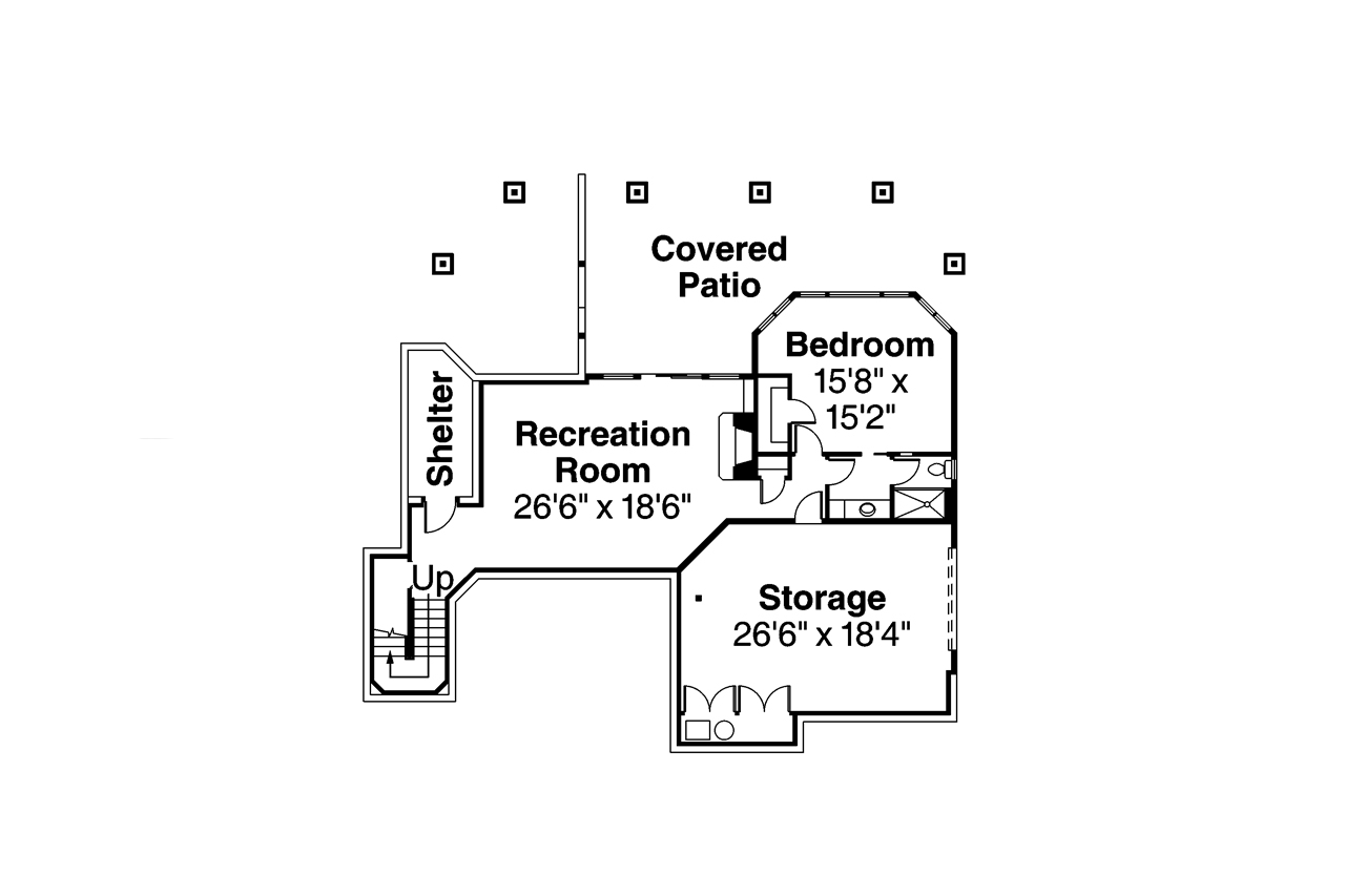 Floor Plan Basement of Tudor Plan #108-1739
