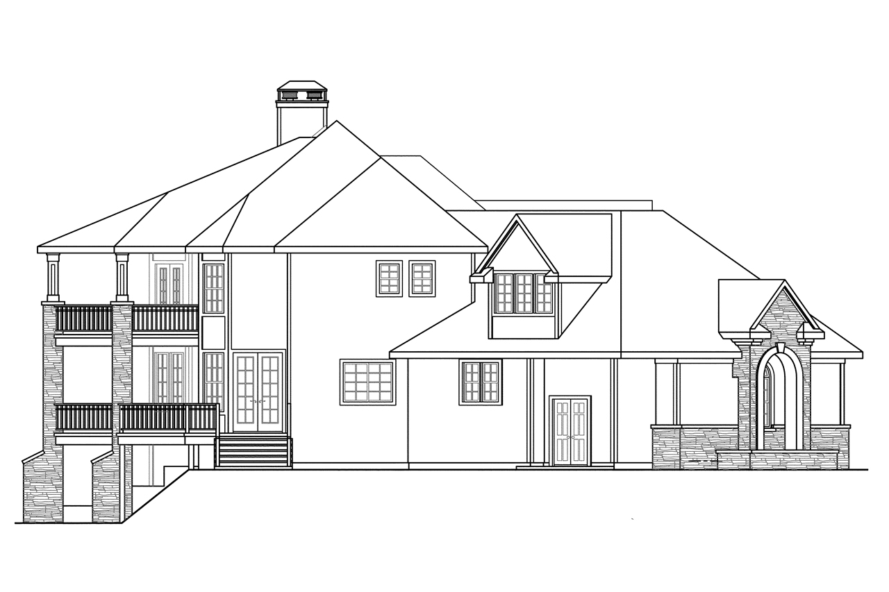 Home Plan Left Elevation of this 4-Bedroom,5471 Sq Ft Plan -108-1739