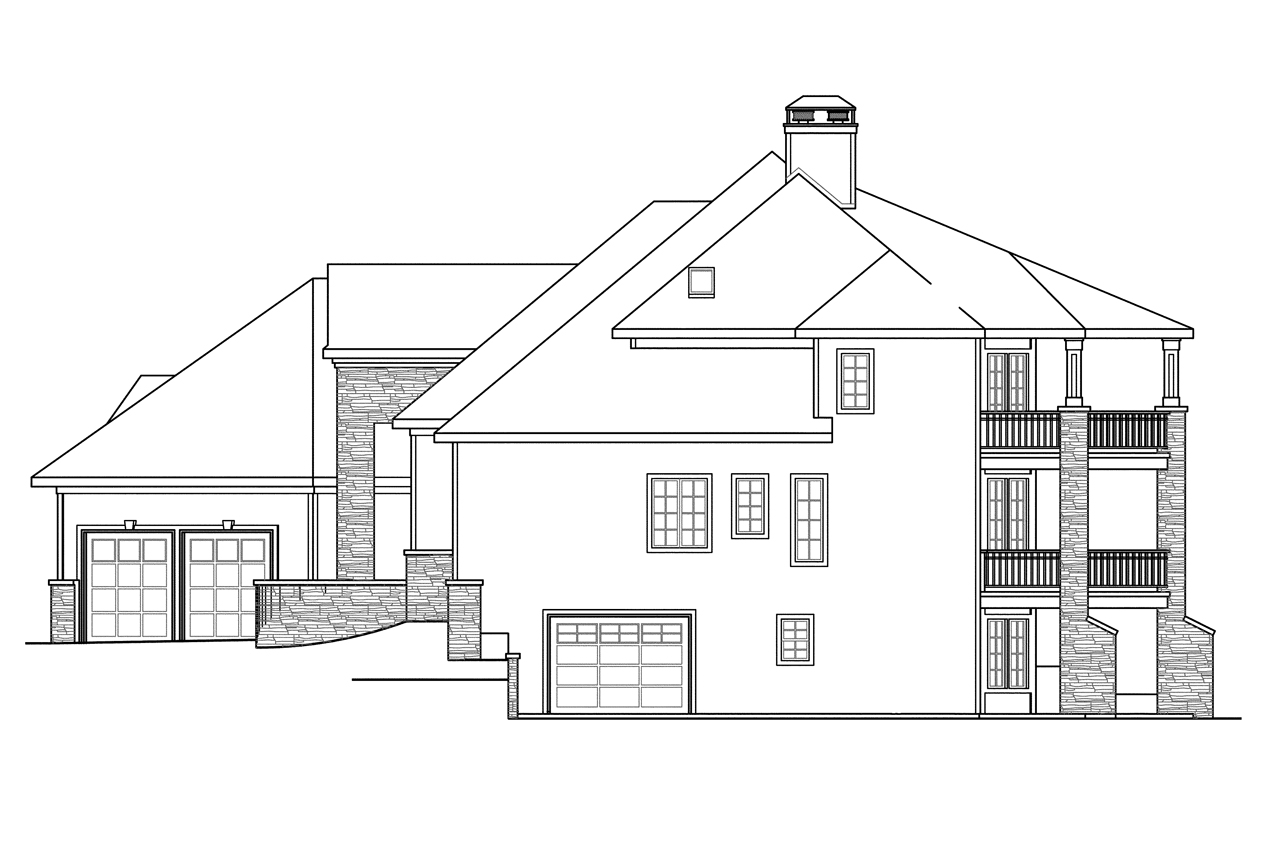 Home Plan Right Elevation of this 4-Bedroom,5471 Sq Ft Plan -108-1739