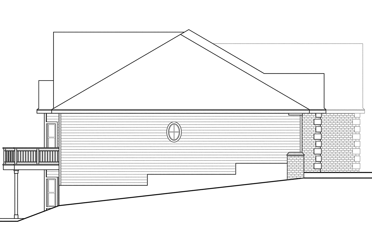 Home Plan Left Elevation of this 3-Bedroom,2619 Sq Ft Plan -108-1740