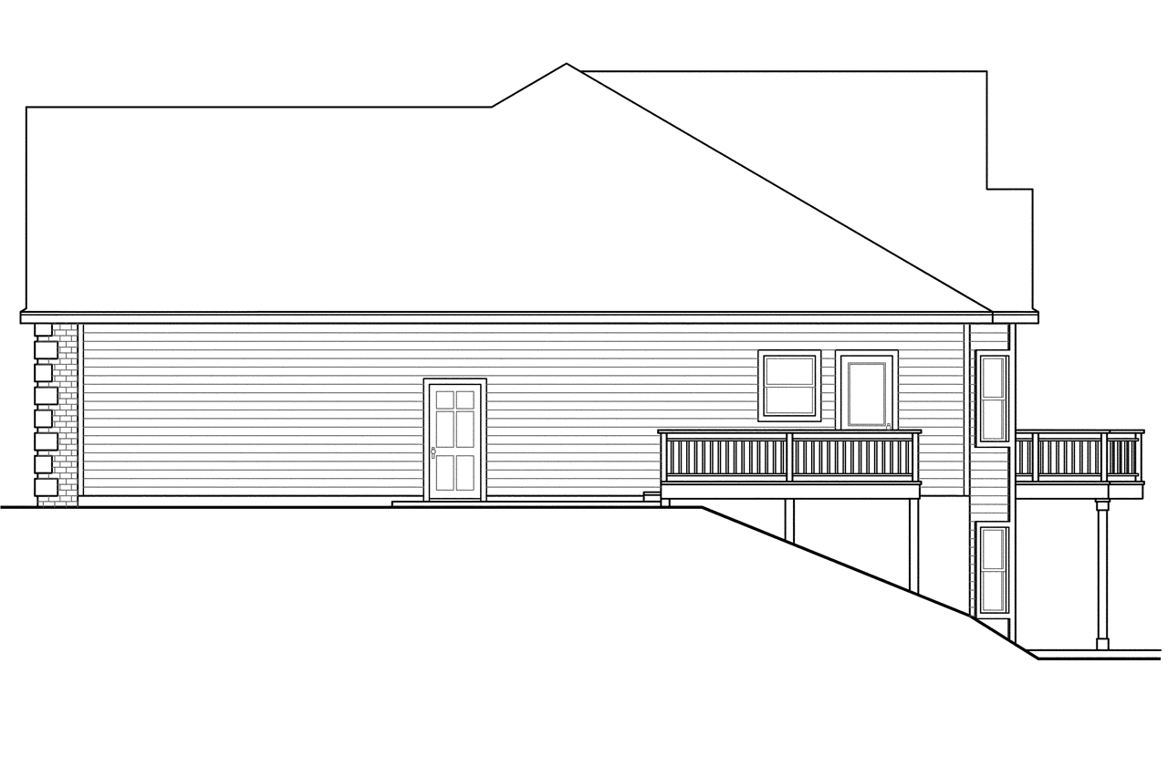 Home Plan Right Elevation of this 3-Bedroom,2619 Sq Ft Plan -108-1740