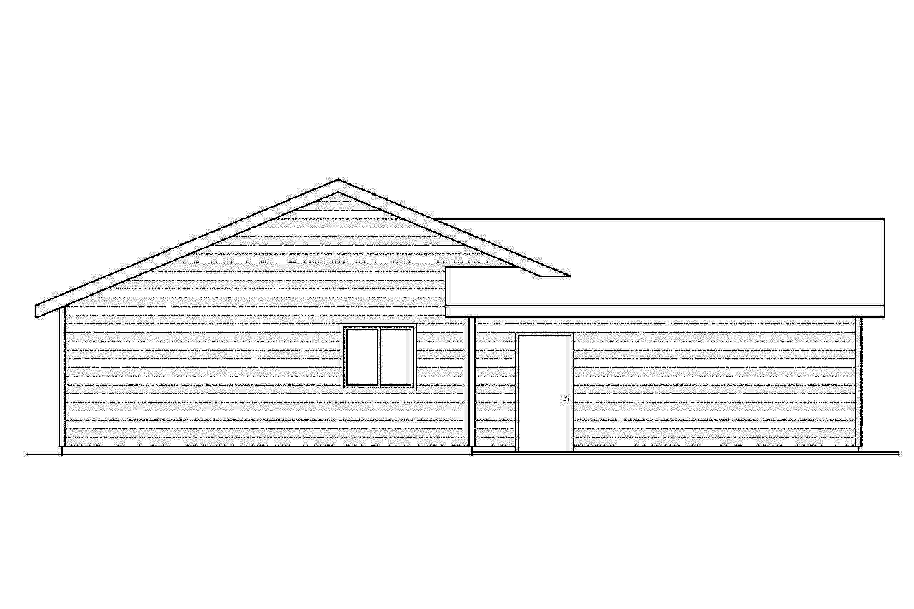 Home Plan Left Elevation of this 3-Bedroom,1244 Sq Ft Plan -108-1741
