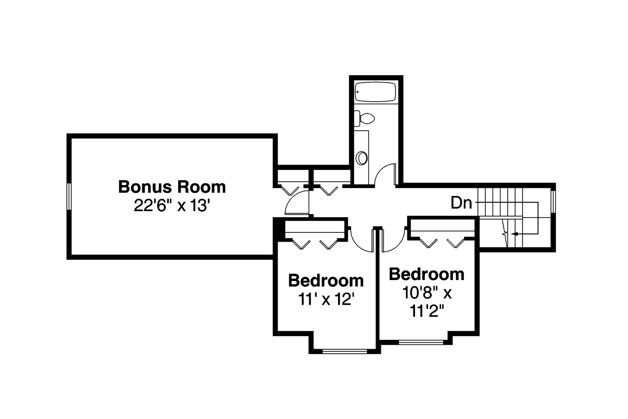 Floor Plan Second Story of Shingle Plan #108-1742