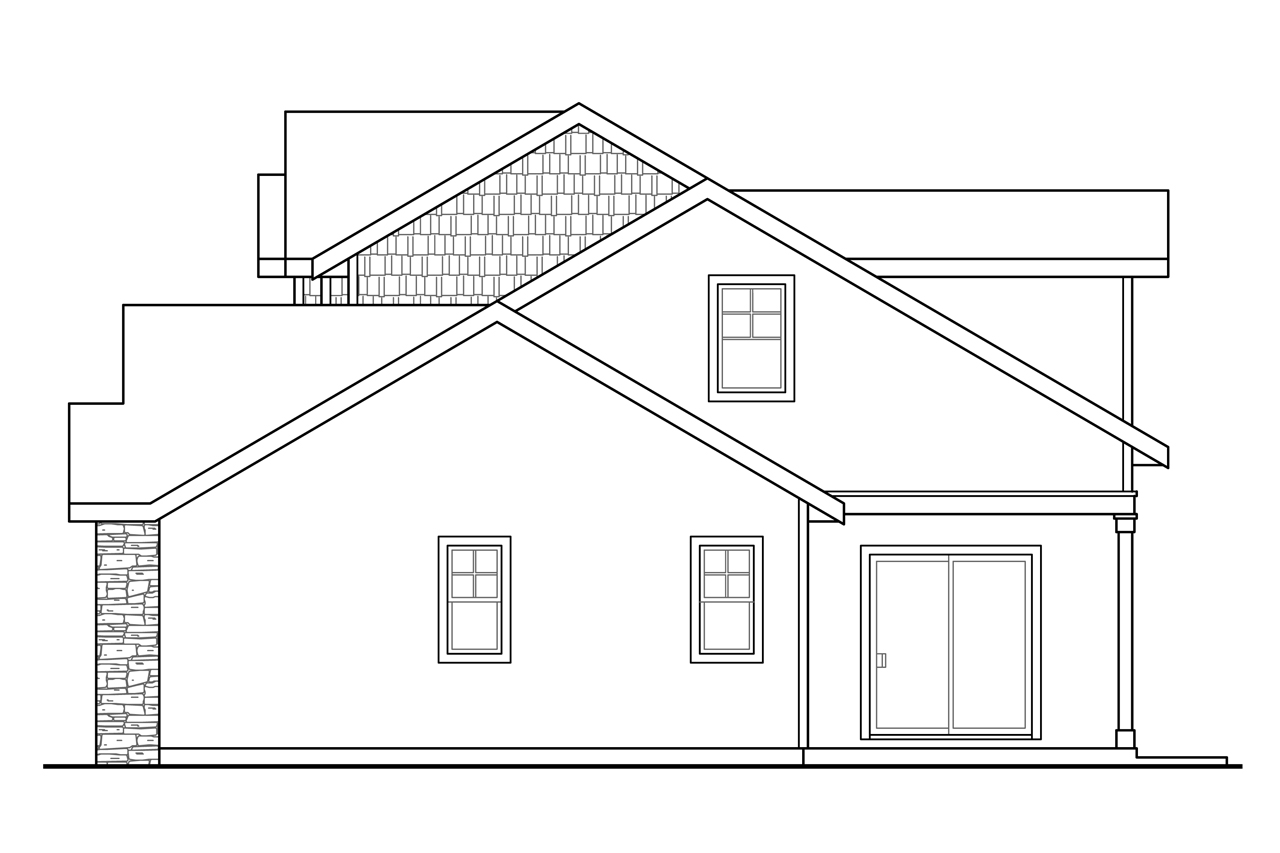 Home Plan Right Elevation of this 3-Bedroom,1770 Sq Ft Plan -108-1742