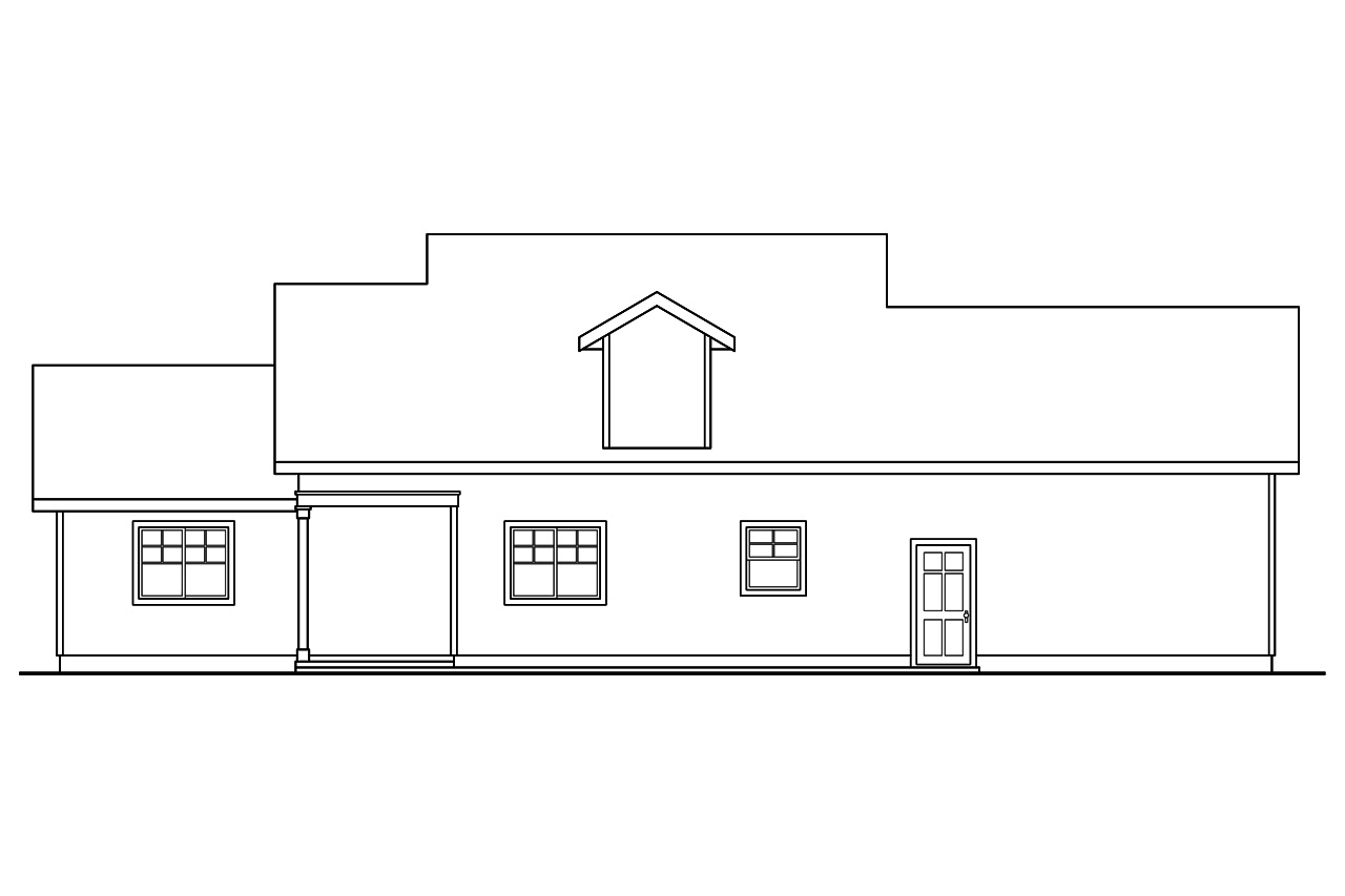 Home Plan Rear Elevation of this 3-Bedroom,1770 Sq Ft Plan -108-1742
