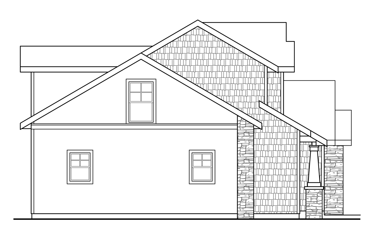 Home Plan Left Elevation of this 3-Bedroom,1770 Sq Ft Plan -108-1742