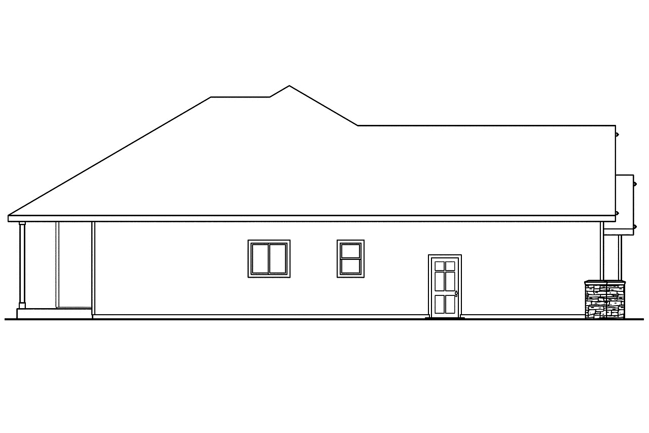 Home Plan Left Elevation of this 3-Bedroom,2433 Sq Ft Plan -108-1743