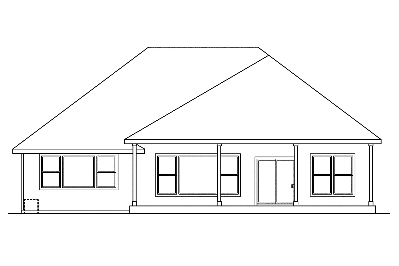 Home Plan Rear Elevation of this 3-Bedroom,2433 Sq Ft Plan -108-1743