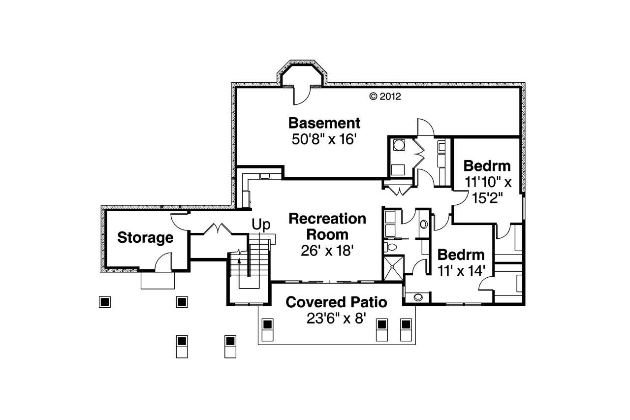 Floor Plan Basement of Prairie Plan #108-1744