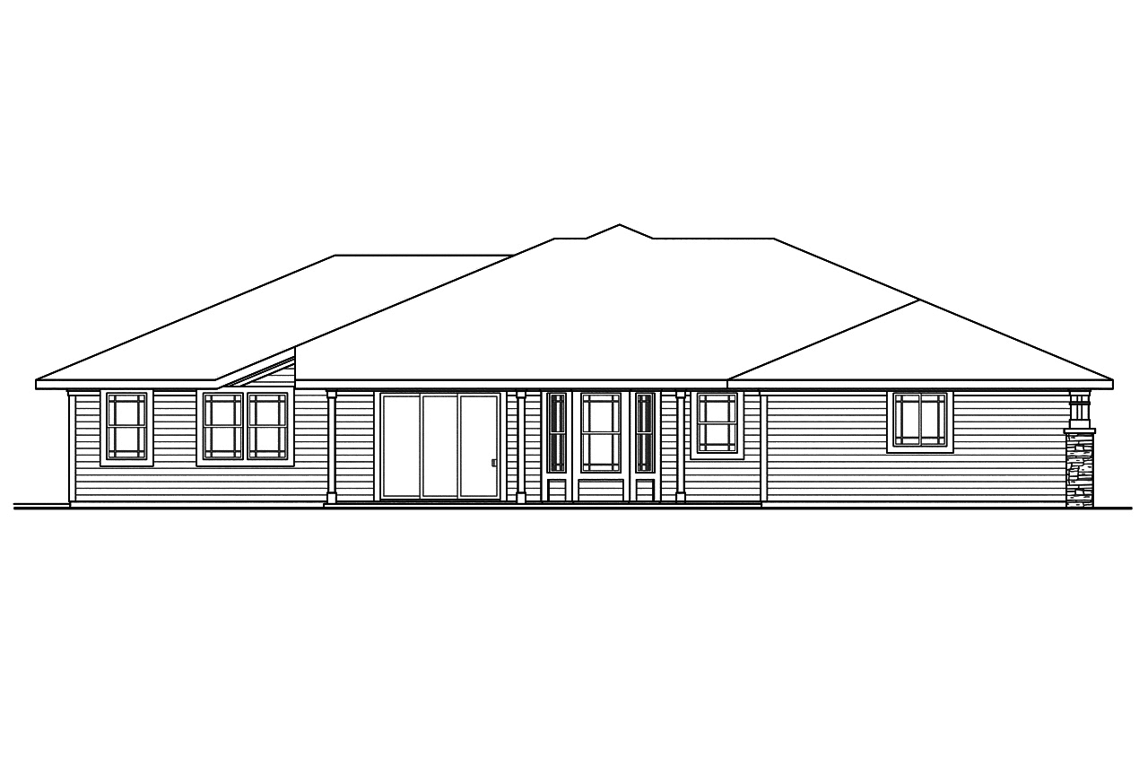 Home Plan Rear Elevation of this 3-Bedroom,3867 Sq Ft Plan -108-1744