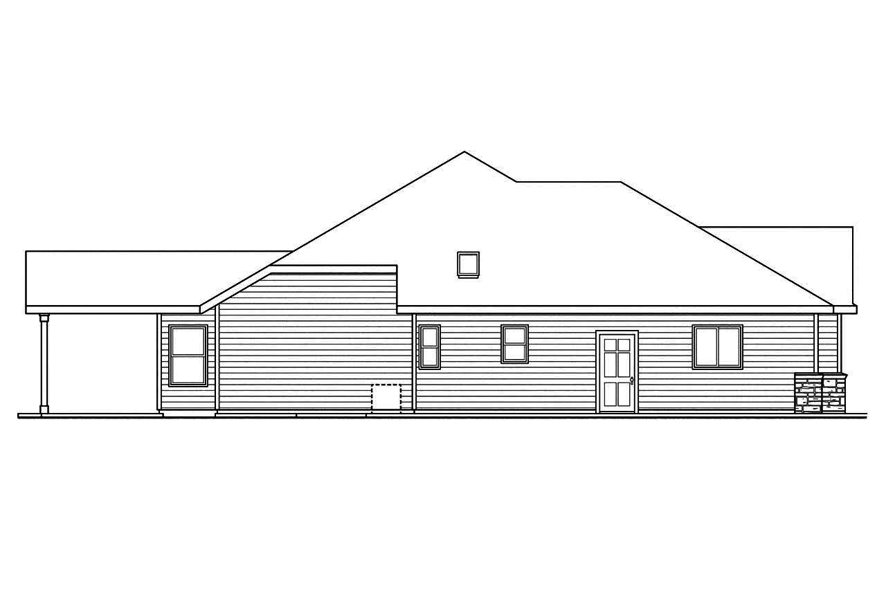 Home Plan Left Elevation of this 3-Bedroom,2668 Sq Ft Plan -108-1745