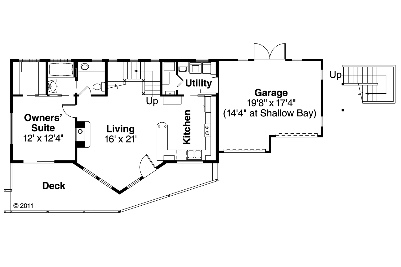 Floor Plan First Story of A Frame Plan #108-1746