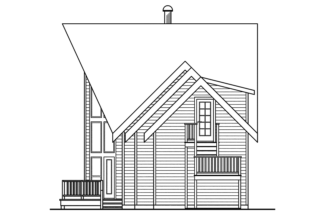 Home Plan Right Elevation of this 3-Bedroom,1680 Sq Ft Plan -108-1746