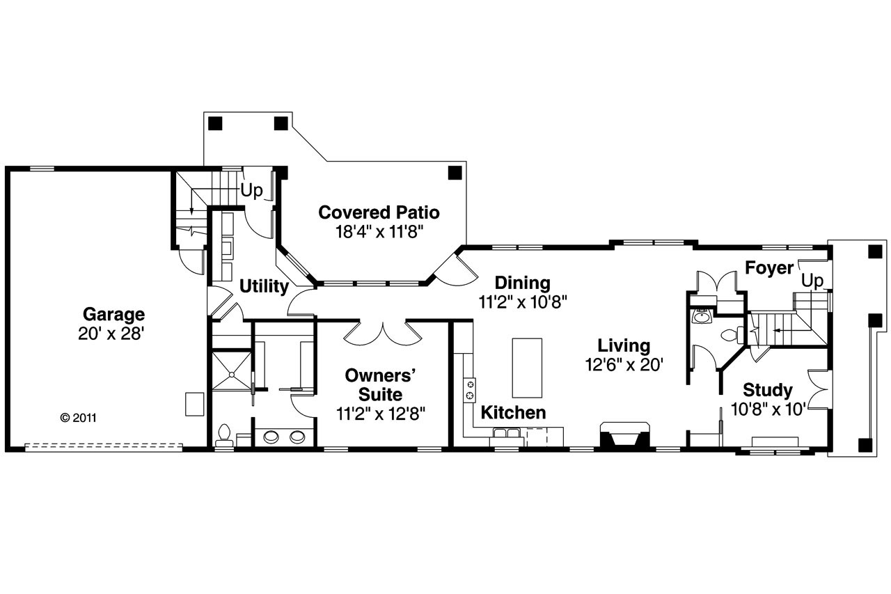 Floor Plan First Story of Mediterranean Plan #108-1747