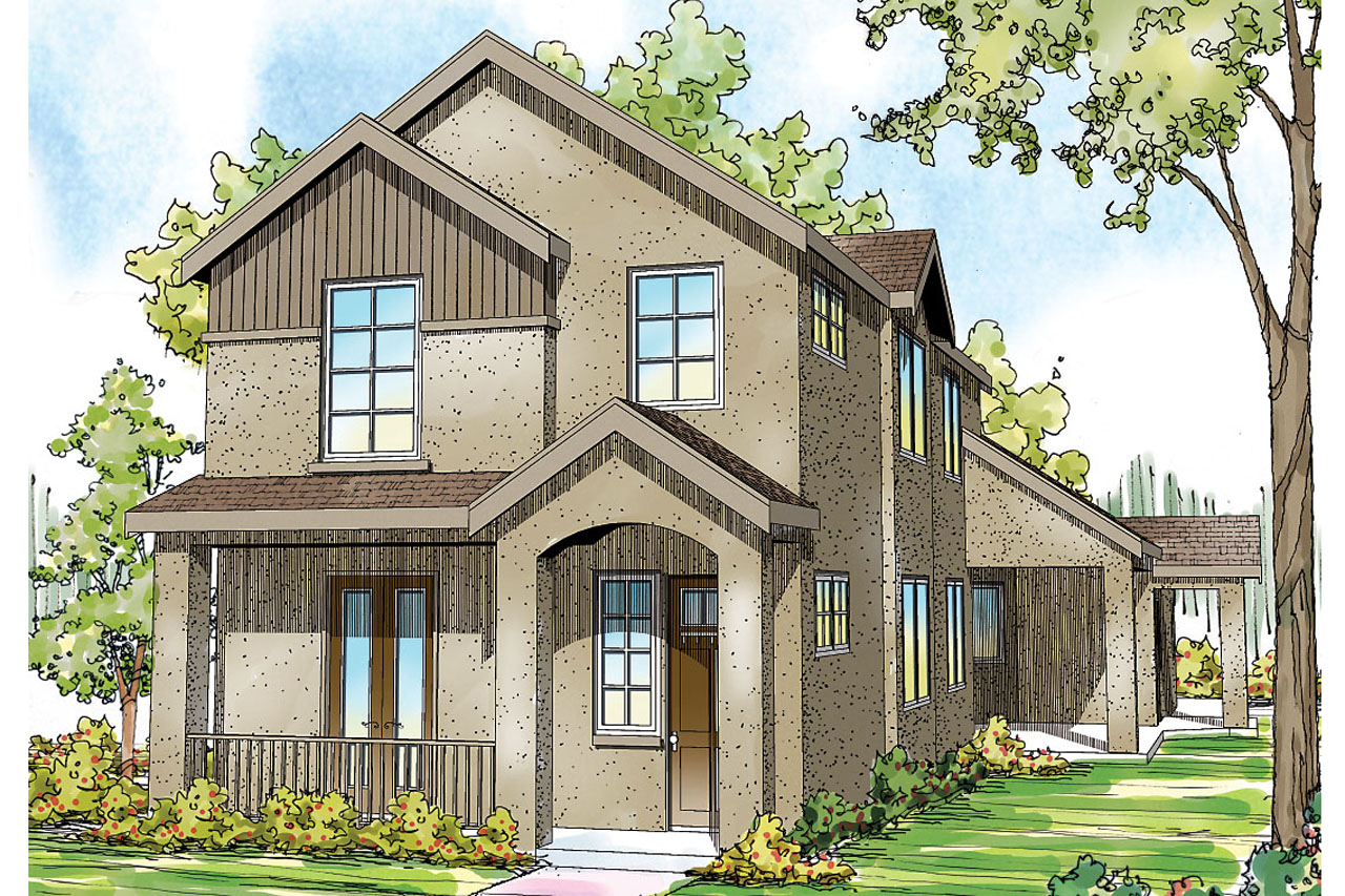 Front elevation of Mediterranean home (ThePlanCollection: House Plan #108-1747)