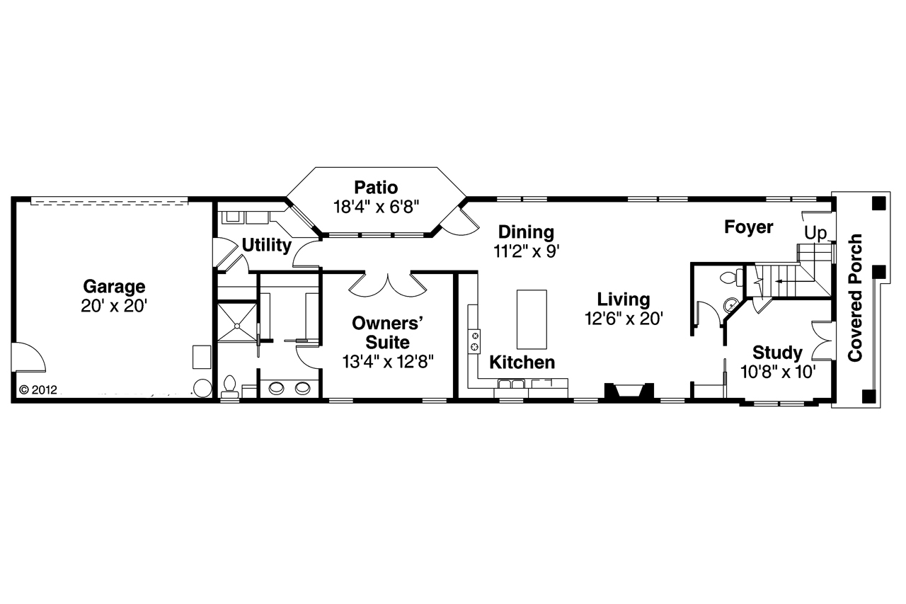 Floor Plan First Story of Contemporary Plan #108-1748