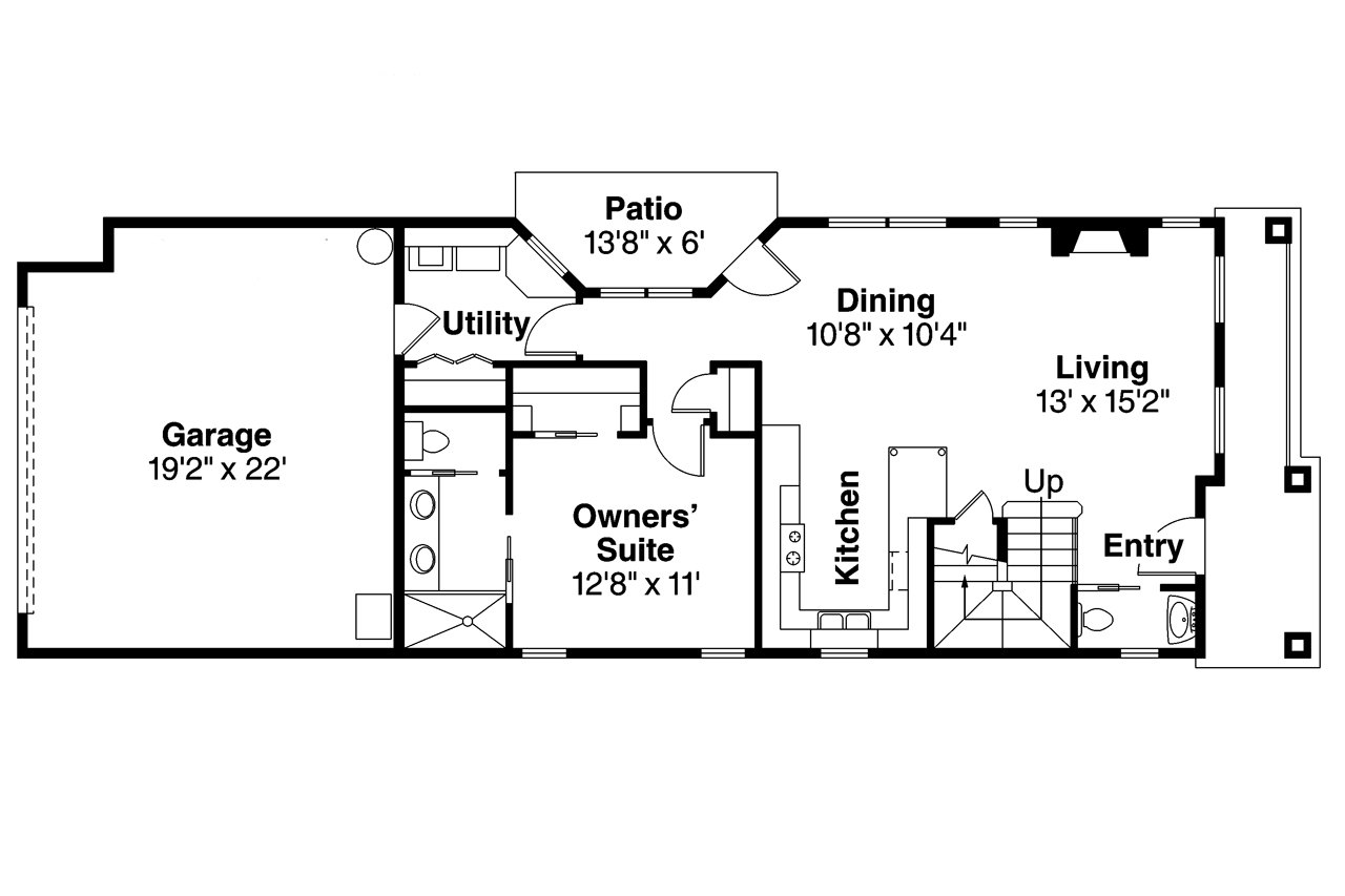 Floor Plan First Story of Contemporary Plan #108-1749