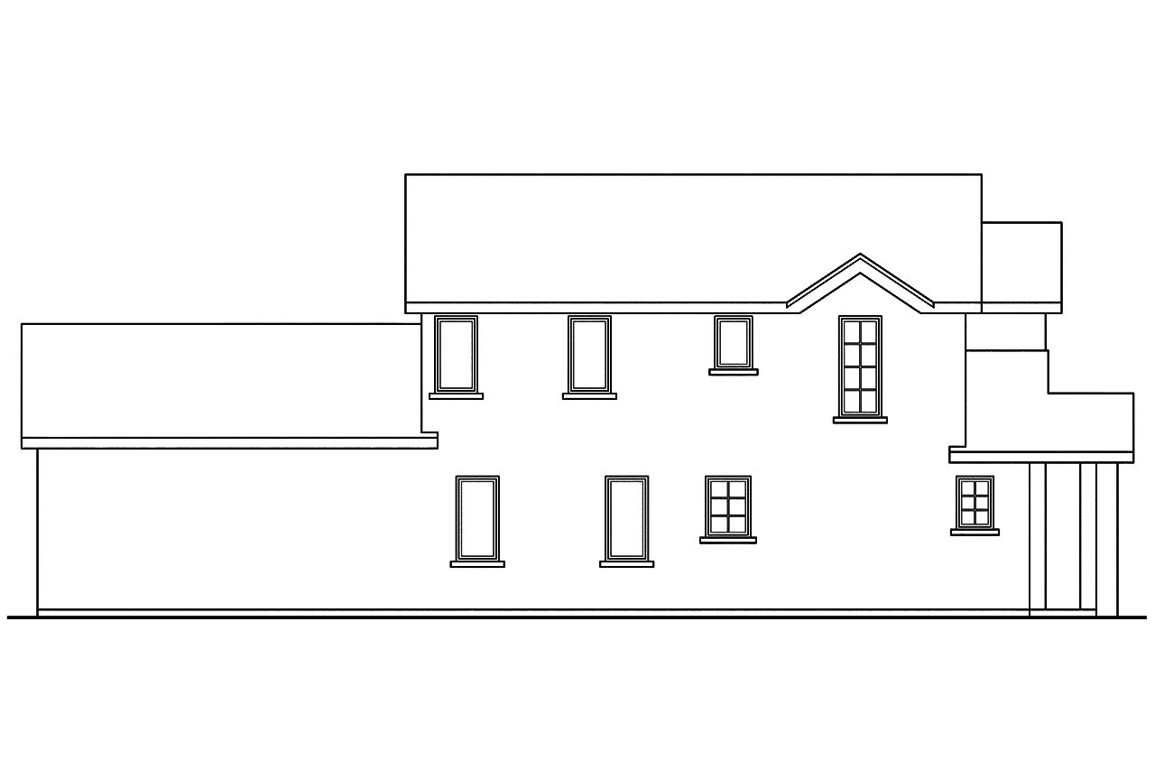 Home Plan Left Elevation of this 3-Bedroom,1710 Sq Ft Plan -108-1749