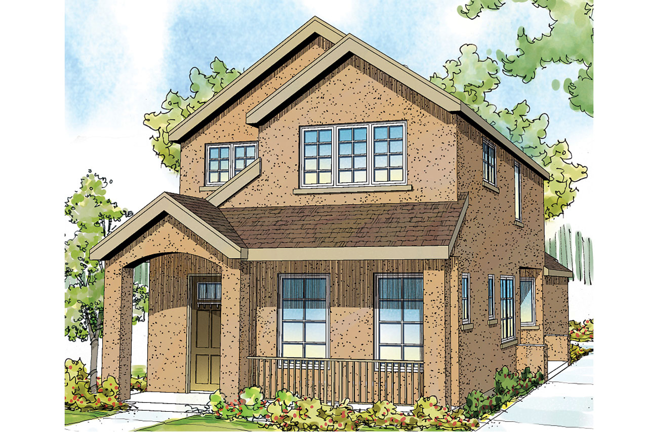 Front elevation of Contemporary home (ThePlanCollection: House Plan #108-1749)