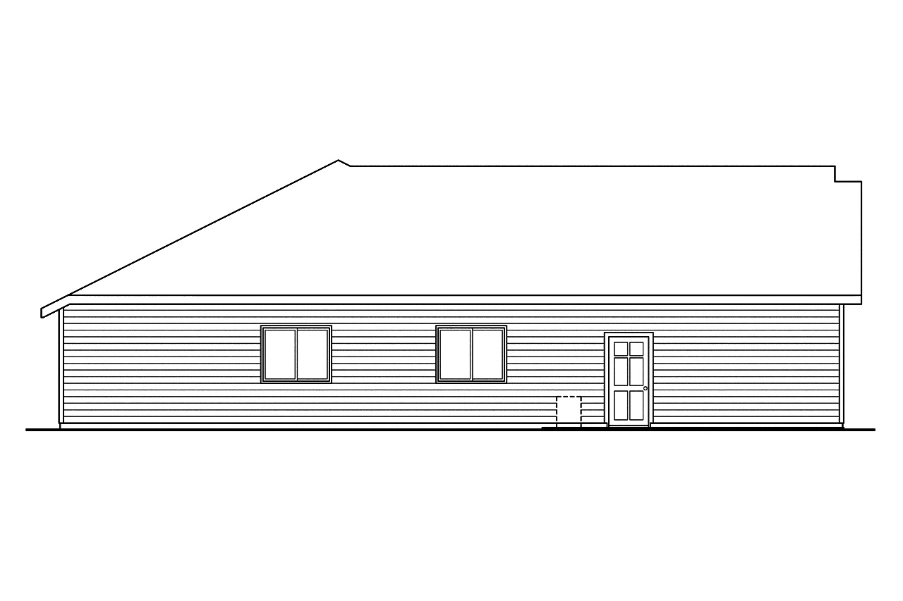 Home Plan Left Elevation of this 3-Bedroom,1369 Sq Ft Plan -108-1750