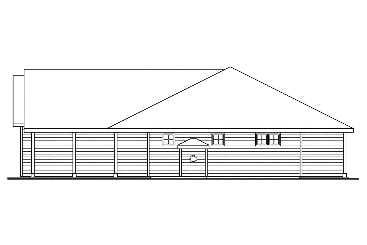 Home Plan Right Elevation of this 3-Bedroom,1369 Sq Ft Plan -108-1750