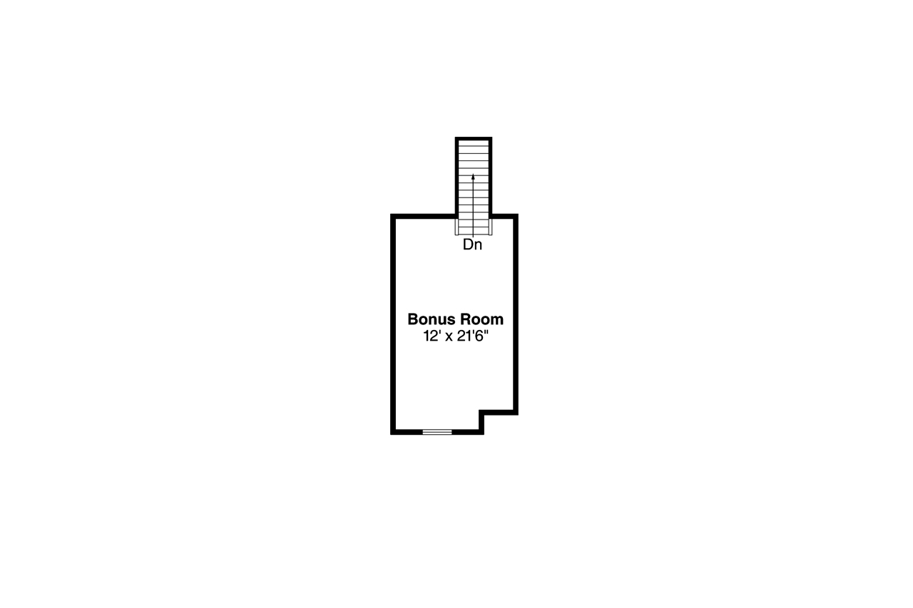 Floor Plan Bonus Room of Ranch Plan #108-1750