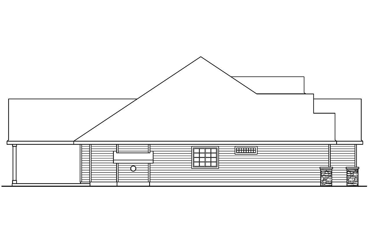 Home Plan Left Elevation of this 4-Bedroom,2412 Sq Ft Plan -108-1751