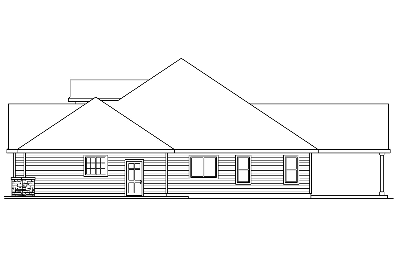 Home Plan Right Elevation of this 4-Bedroom,2412 Sq Ft Plan -108-1751