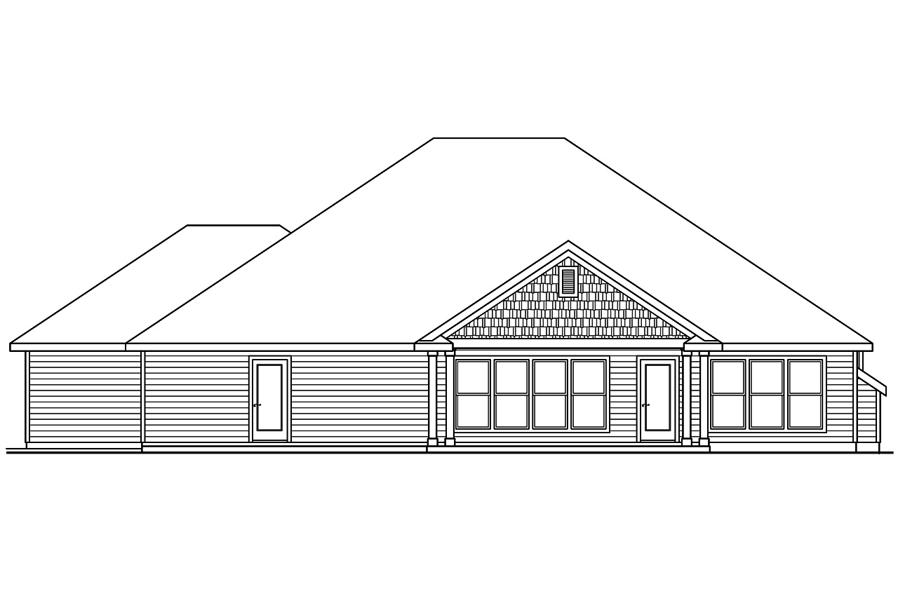 Home Plan Rear Elevation of this 4-Bedroom,2412 Sq Ft Plan -108-1751