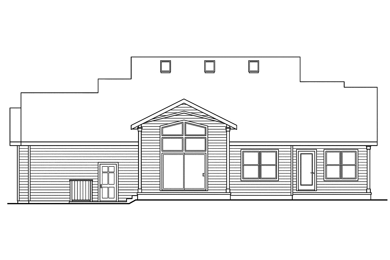 Home Plan Rear Elevation of this 3-Bedroom,1948 Sq Ft Plan -108-1752