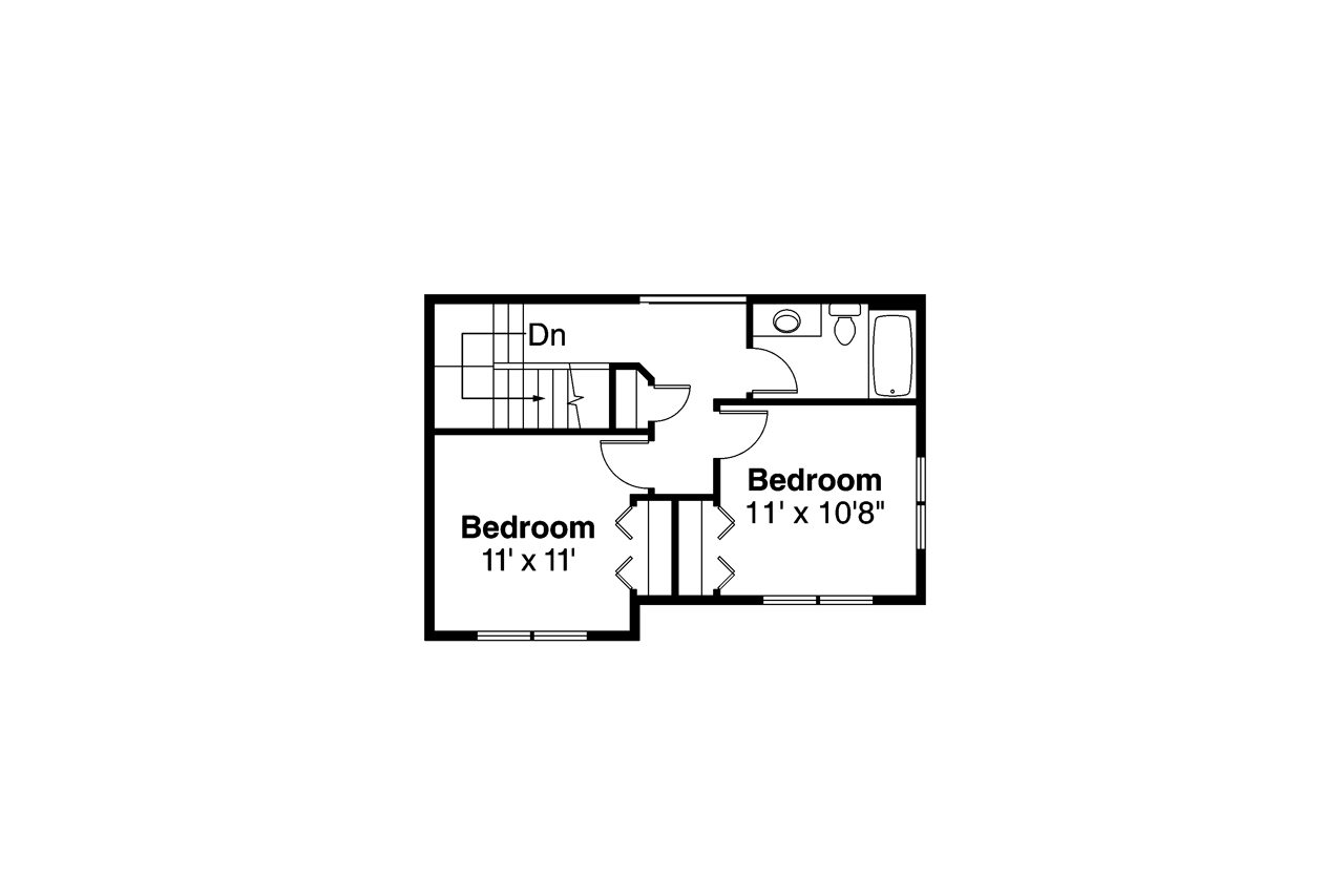 Floor Plan Second Story of Country Plan #108-1752
