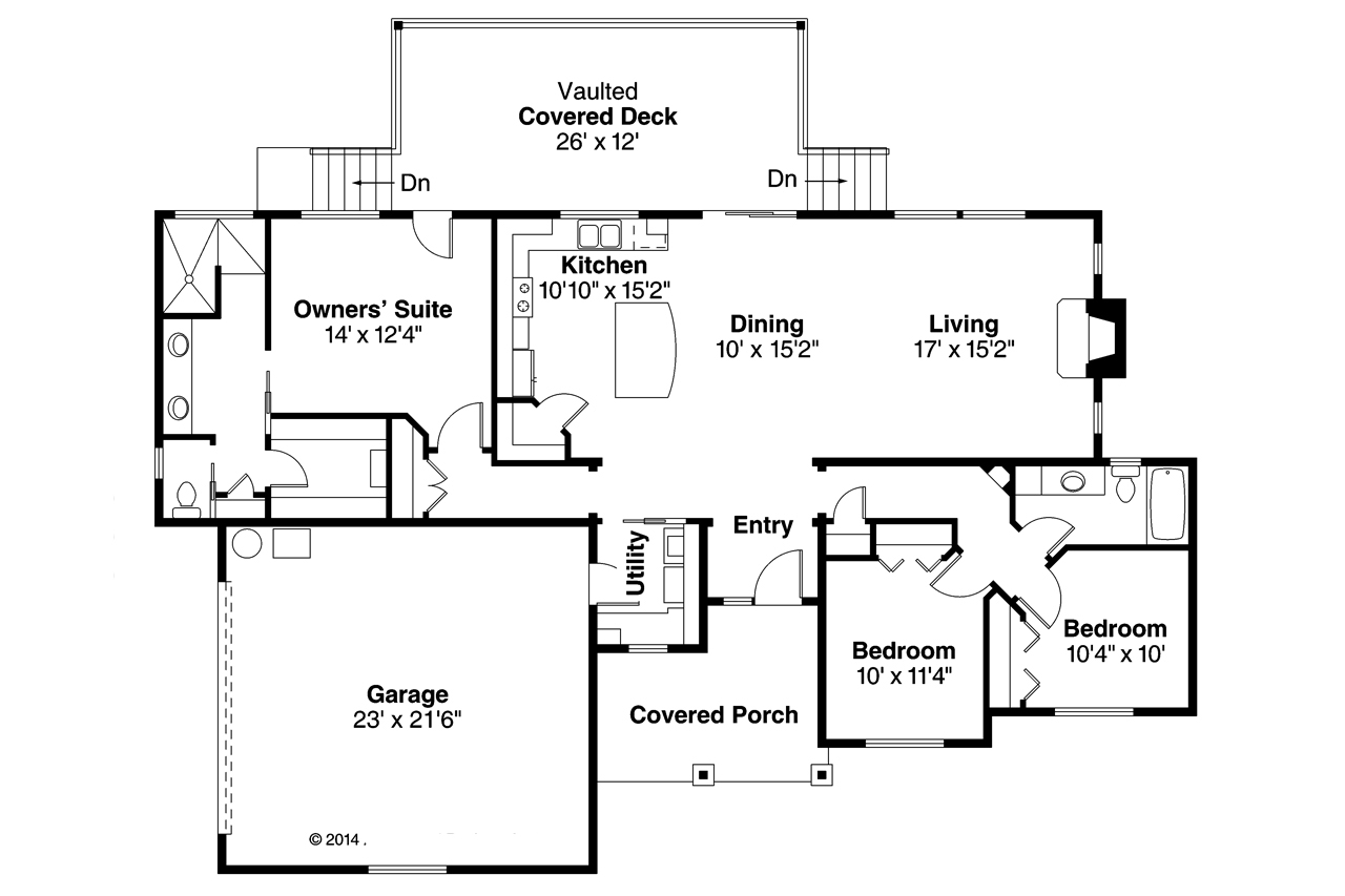 Floor Plan First Story of Country Plan #108-1753