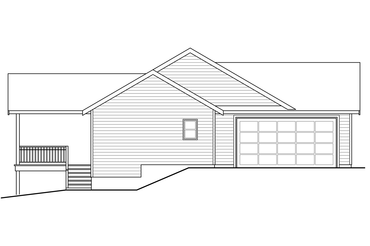 Home Plan Left Elevation of this 3-Bedroom,1639 Sq Ft Plan -108-1753