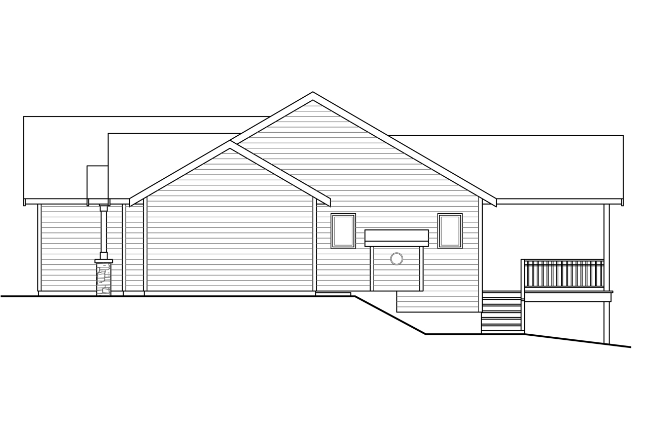 Home Plan Right Elevation of this 3-Bedroom,1639 Sq Ft Plan -108-1753